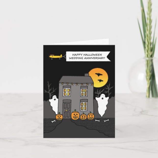 Halloween Bröllop-årsdagen Kort (Framsida)