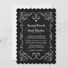Halloween Bröllop Black Gothic NAMN ON BAKK Inbjudningar