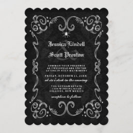 Halloween Bröllop Black Gothic RECEPTION PÅ BAK Inbjudningar