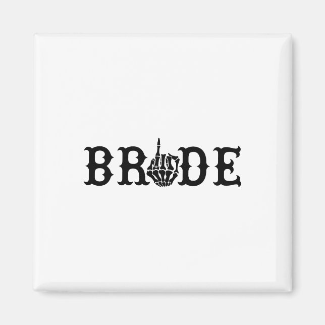 Halloween Bröllop Bride Groom Skeleton till döden Magnet (Framsidan)