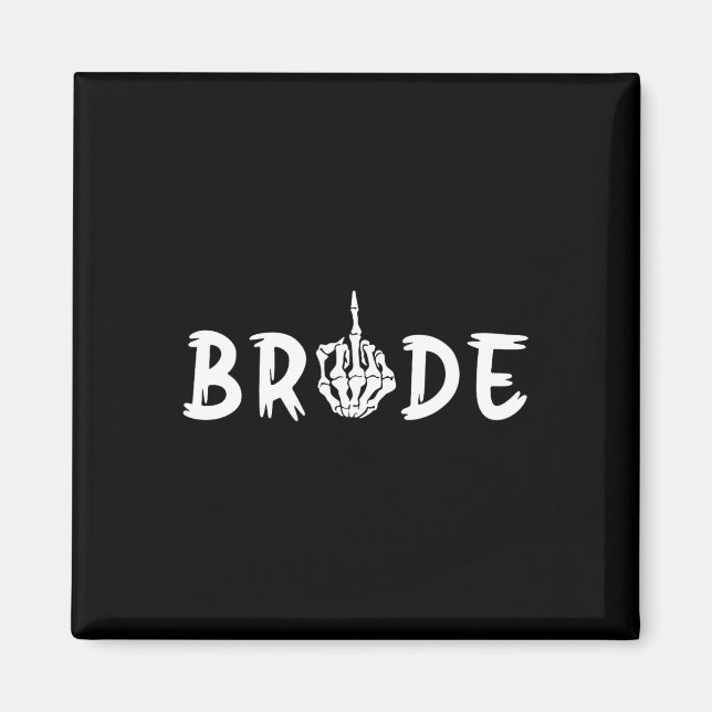 Halloween Bröllop Bride Groom Skeleton till döden Magnet (Framsidan)