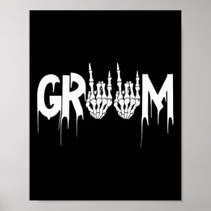 Halloween Bröllop Bride Groom Skeleton till döden Poster