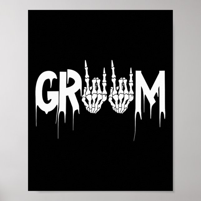 Halloween Bröllop Bride Groom Skeleton till döden Poster (Framsidan)