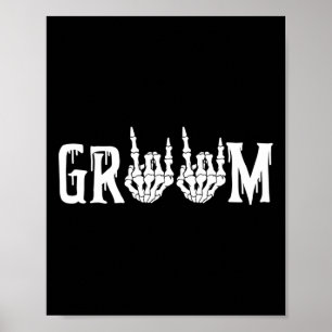 Halloween Bröllop Bride Groom Skeleton till döden Poster