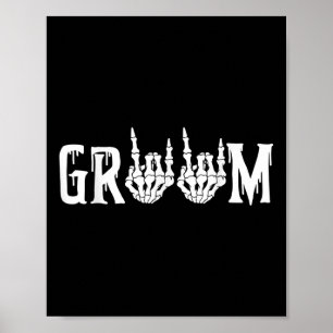 Halloween Bröllop Bride Groom Skeleton till döden Poster