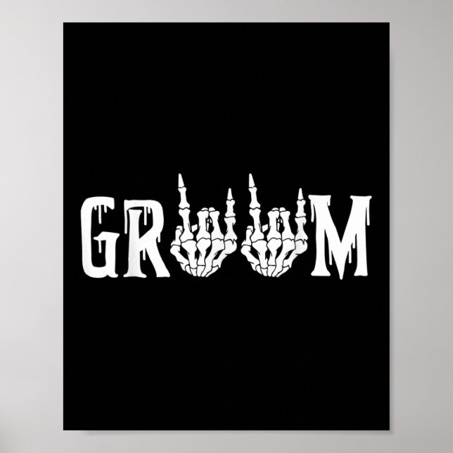 Halloween Bröllop Bride Groom Skeleton till döden Poster (Framsidan)