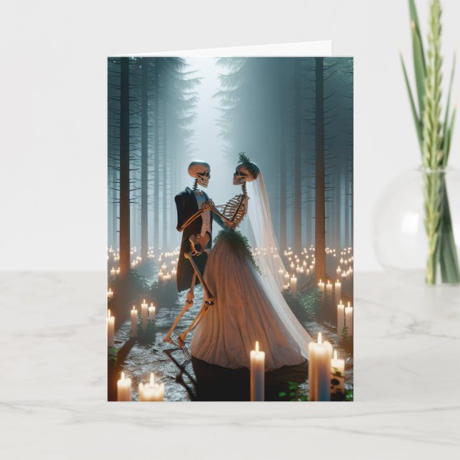 Halloween Bröllop Dance Kort (Framsida)