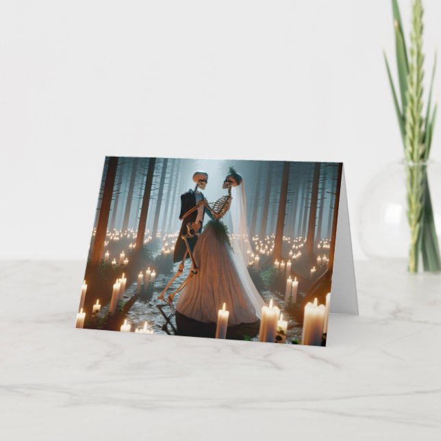 Halloween Bröllop Dance Kort (Framsida)