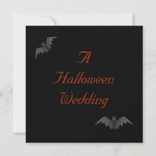 Halloween Bröllop - Fladdermus Duo [a] Inbjudningar
