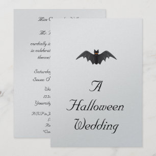 "Halloween Bröllop" - (Fladdermus under flygning) Inbjudningar