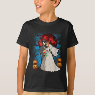 Halloween Bröllop Gift Skeleton par Bride Groom T Shirt