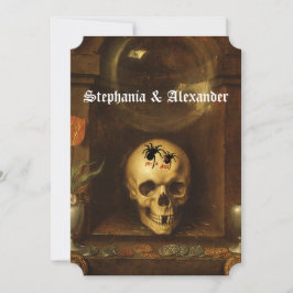 Halloween Bröllop Goth, Skull, Spiders-inbjudan Inbjudningar