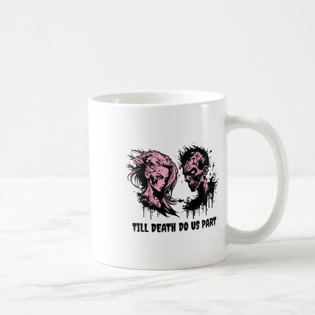 Halloween Bröllop Gothic Bride Groom Zombies till Kaffemugg (Höger)