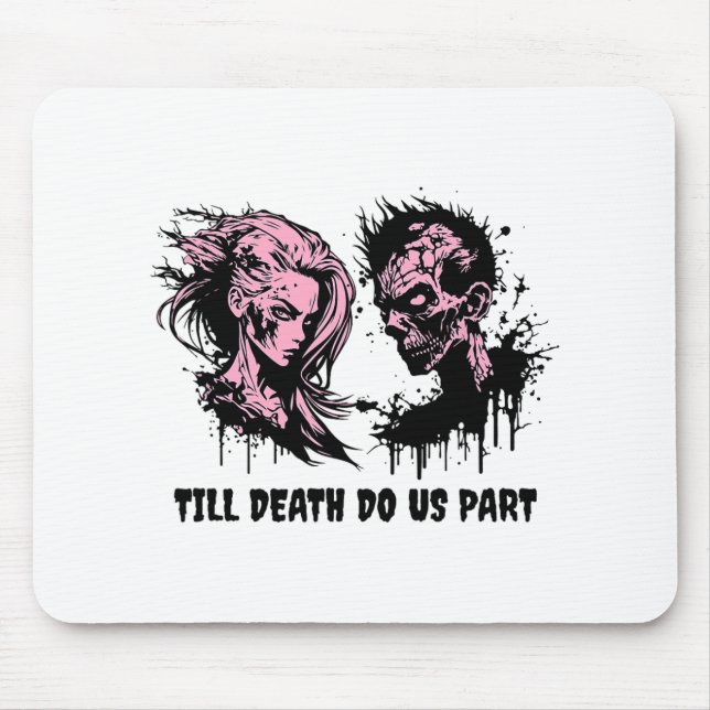 Halloween Bröllop Gothic Bride Groom Zombies till Musmatta (Framsidan)