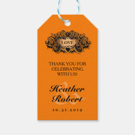 Halloween Bröllop Gothic Kärlek Tack Märkre Presentetikett