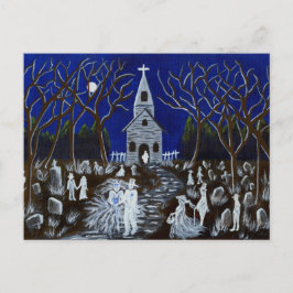 Halloween,bröllop,gravyard,spöken,vykort Vykort