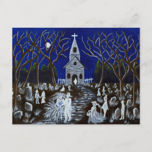 Halloween,bröllop,gravyard,spöken,vykort Vykort