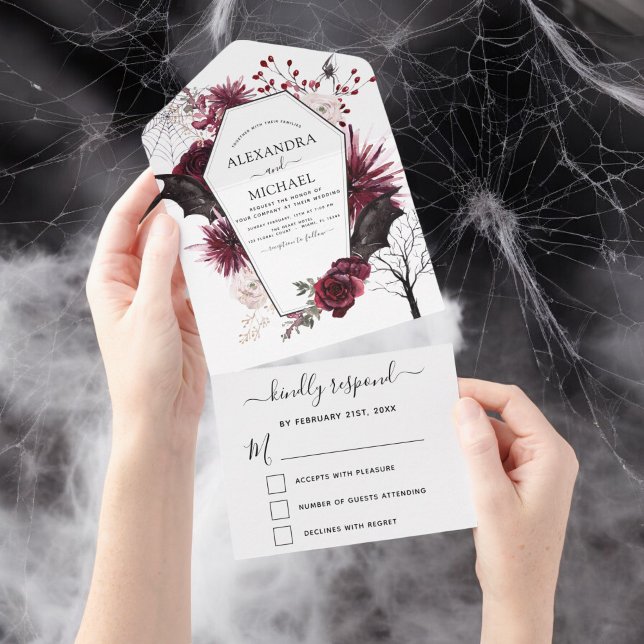 Halloween Bröllop - höstfälla Mörk Burgundy Black (Skapare uppladdad)