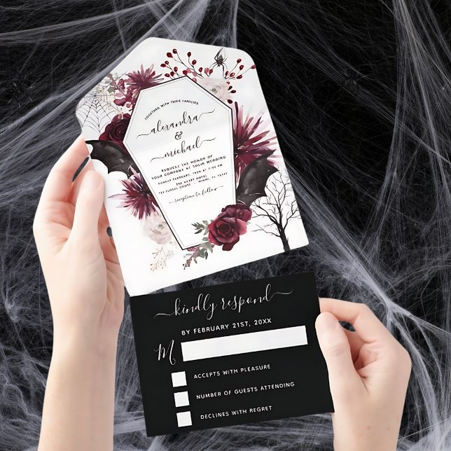 Halloween Bröllop - höstfälla Mörk Burgundy Black (Skapare uppladdad)