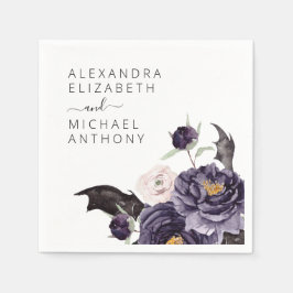 Halloween-Bröllop höstfällans Lila Mörk Pappersservett