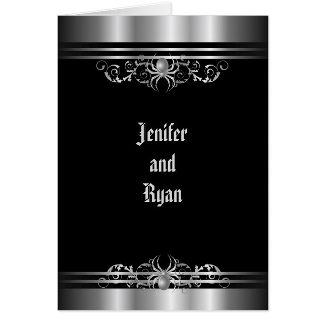 Halloween bröllop-menyn hälsningskort (Framsidan)