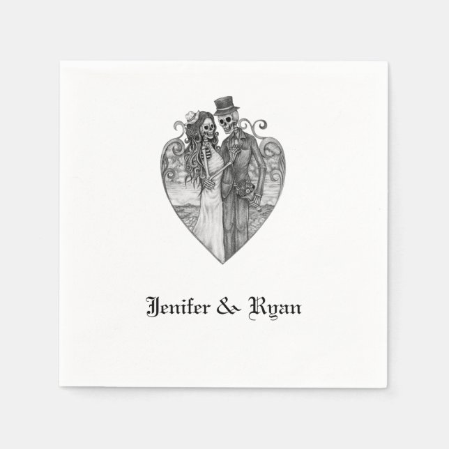Halloween bröllop Napkins Pappersservett (Framsidan)