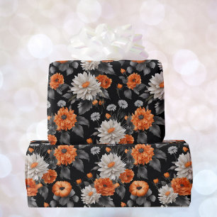 Halloween Bröllop Orange White Black Giftwrap Presentpapper