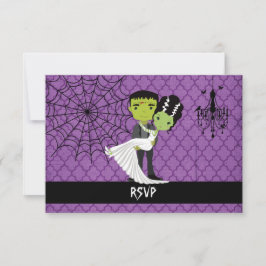Halloween Bröllop OSA Bride of Frankenstein Kort