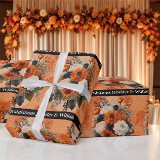 Halloween Bröllop personalize Namn Pumpkin Morsa Presentpapper
