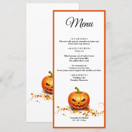 Halloween Bröllop Pumpkin Bröllop Menu Meny