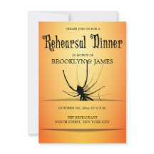 Halloween Bröllop Rehearsal Inbjudningskort Orange