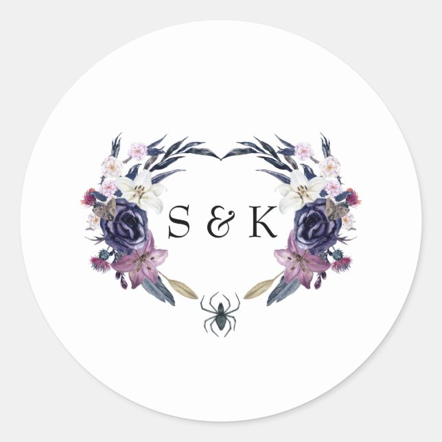 Halloween Bröllop Runt Klistermärke (Framsida)