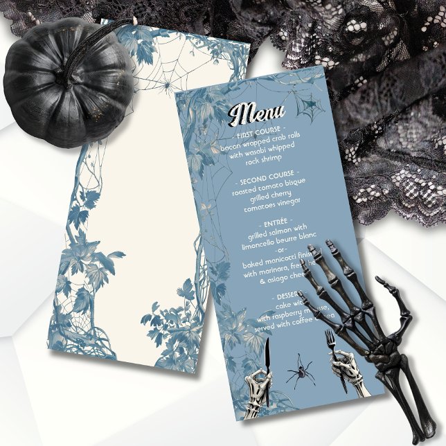 Halloween bröllop skeleton händer Menu Meny (Skapare uppladdad)