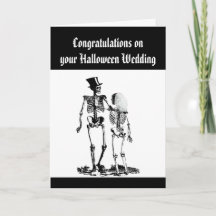 Halloween Bröllop Skeleton Några Grattisar