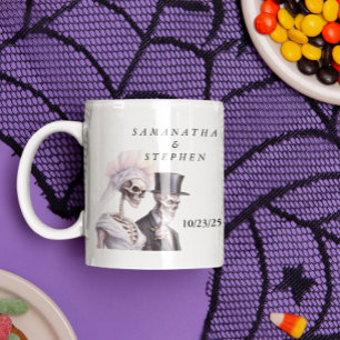 Halloween Bröllop Skelettpar Kaffemugg
