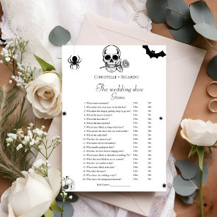 Halloween-Bröllop-skomakkort för bachelorette-spel Meddelande