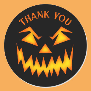Halloween Bröllop Tack Scary Jack o lantern Runt Klistermärke
