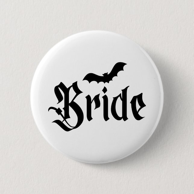 Halloween Bröllop-taloky Bride Groom Couple Matchi Knapp (Framsida)