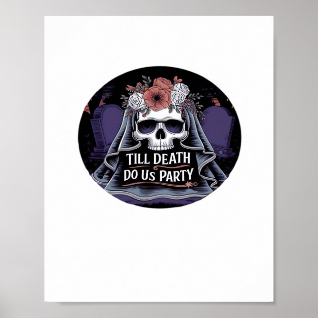 Halloween Bröllop-taloky Bröllop Halloween fest T Poster (Framsidan)