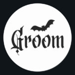 Halloween Bröllop-taloky Groom Bride Couple Matchi Runt Klistermärke<br><div class="desc">Halloween-Bröllop-taloky Groom Bride lite matchande</div>