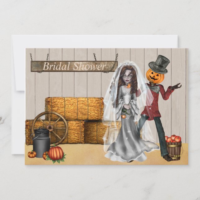 Halloween Bröllopsdusch Inbjudan (Framsida)