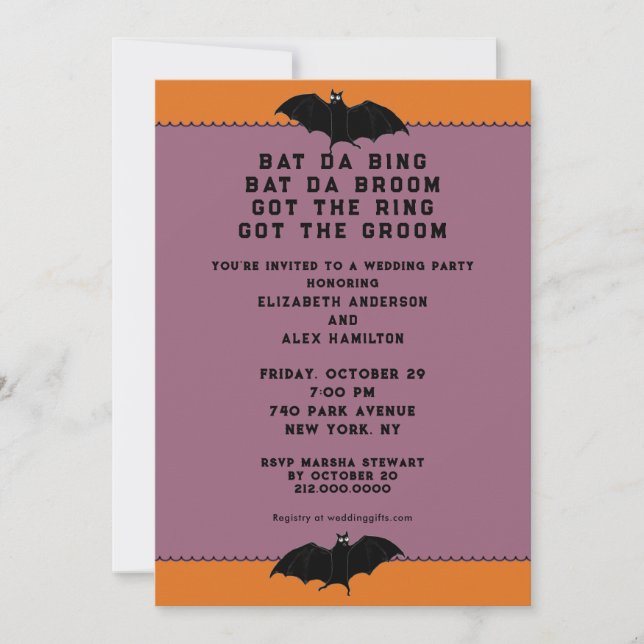 Halloween bröllopsdusch inbjudan (Framsida)