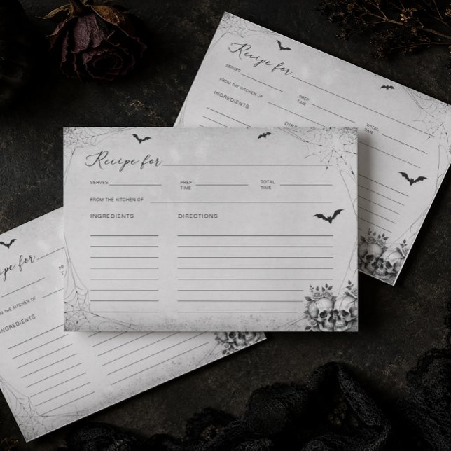 Halloween Bröllopsdusch Receptkort Inbjudningar (Skapare uppladdad)