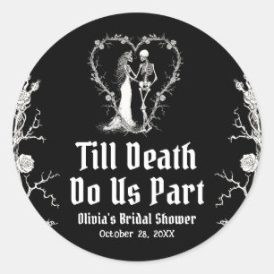 Halloween Bröllopsfest "Tills döden skiljer oss åt Runt Klistermärke