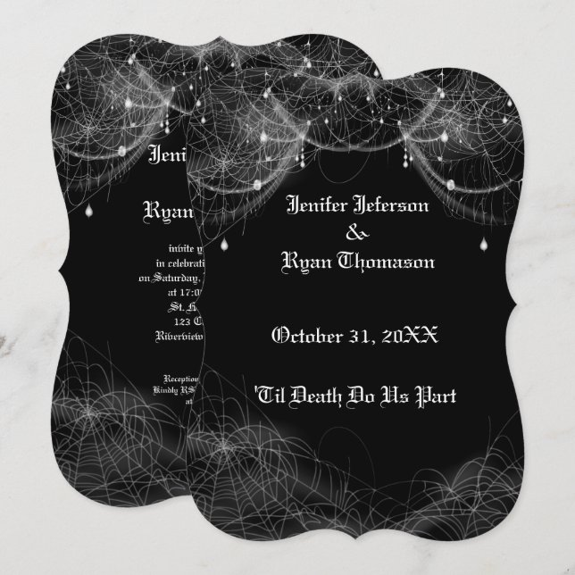 halloween-bröllopsinbjudan inbjudningar (Fram/baksida)