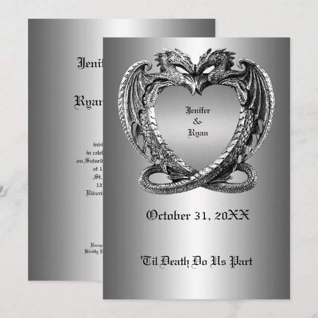 halloween-bröllopsinbjudan inbjudningar (Fram/baksida)