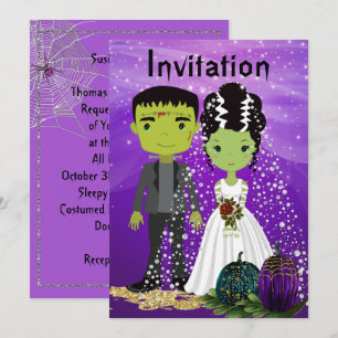 Halloween-bröllopsinbjudan med Bride Inbjudningar