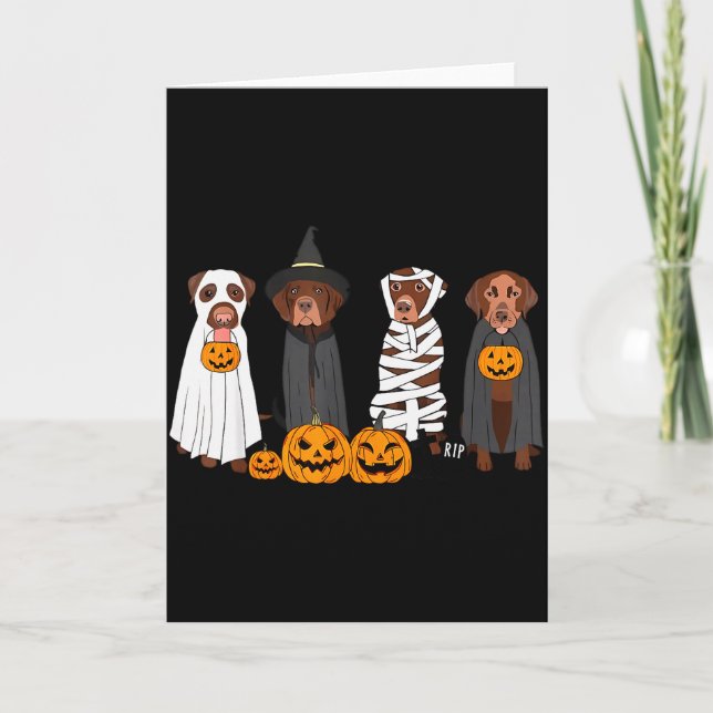 Halloween Brown Labrador Ghost Soky Chocolate Lab  Kort (Framsida)