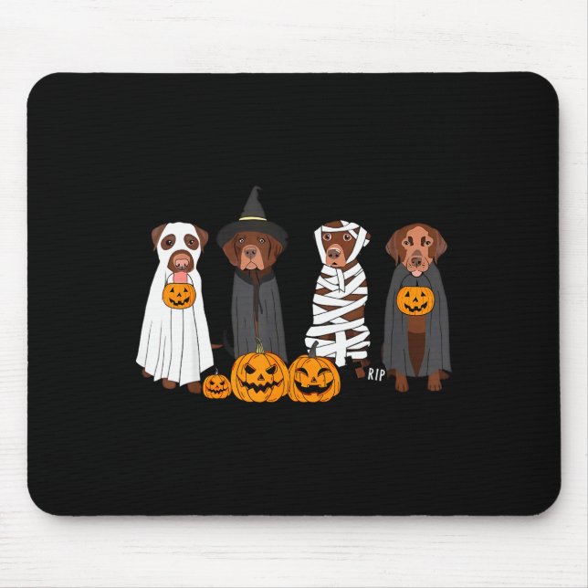 Halloween Brown Labrador Ghost Soky Chocolate Lab  Musmatta (Framsidan)