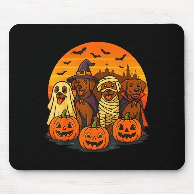 Halloween Brown Labrador Ghost Soky Chocolate Lab  Musmatta (Framsidan)
